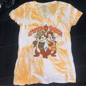 Chip 'n Dale Tie-Dye T-Shirt - Orange and pink size large